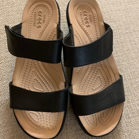 CROCS Shoes Crocs Slides With Adjustable Velcro Strap Poshmark